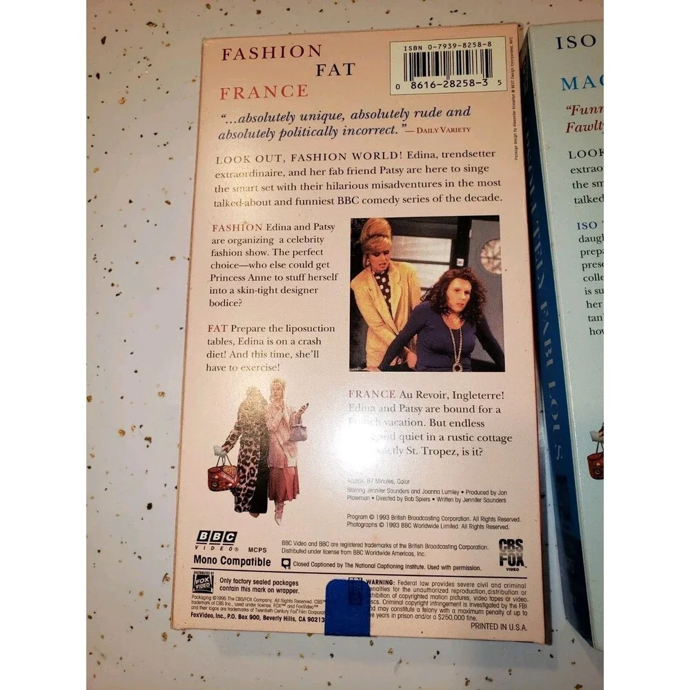 Absolutely Fabulous - Ser. 1, Pt. 1 & 2 (VHS CBS FOX BBC) 2 TAPES